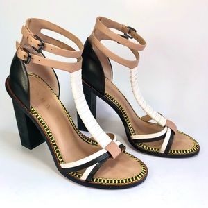 L.A.M.B. t-strap ankle strap high heels sandals